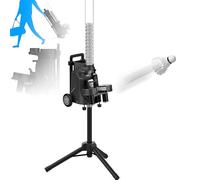 Automatic Badminton Launcher with Adjustable Angle and Height, Badminton Shuttlecock Machine with Wheels, Remote Control for Training and Practice