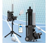 Automatic Badminton Pitching Sport Machine, APP Control & 4-6H Battery Life, Portable Shuttlecock Serve, Exercise Body Machine, Gym Adjustable Angles/Height Launcher Badmintonshooting
