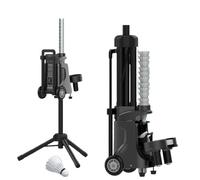 Automatic Badminton Serving Machine, Portable Trainer with Wheels for Solo Practice, Self-Feeding Shuttlecock Launcher for Skill Development