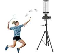 Automatic Badminton Training Machine, 180-Capacity Ball Server with App Remote, 20-140km/h Speed, 1.2-5s Interval for Solo Practice