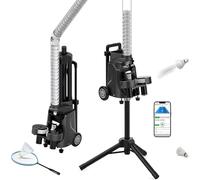 Automatic Badminton Training Machine, APP Controlled Shuttlecock Launcher, Holds 52+ Balls, 1.0S-5S Serving Frequency, 7M Serve Height for Players & Coaches