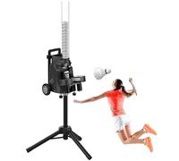 Automatic Badminton Training Machine with 52 Balls, Smart APP Control, Adjustable Height (18-125CM), Portable Design for Indoor/Outdoor Practice