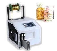 Automatic Bag Tying Machine - Digital Display, Adjustable Size, Steel Wire for Food Packaging, Crafts, Bakery & Retail Use