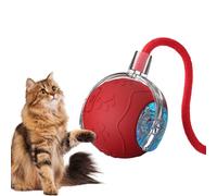 Automatic Ball for Cats, Rechargeable Fun Play for Puppies - Silicone Rolling Ball Toy for Cats with Rope - for Indoor and Outdoor Play, Chasing, Enrichment and Shaft