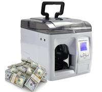 Automatic Banknote Baling Machine with Counting Function and LCD Screen, High-Speed Binding at 24 Times/Min, Cash Strapping Bundling Money Packer