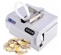 Automatic Banknote Wrapping Machine with LCD Display, Fast Cash Wrapping for Finance and ATMs, Desktop Design