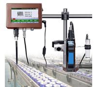 Automatic Batch Coding Machine, In-Line Inkjet Printer with 12.7/25.4mm Print Head for Text, Barcode, Batch Number, Label, Image Printing