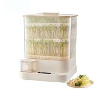 Automatic Bean Sprout Machine 3 Layer Home Smart Automatic Sprouting Tray with 1.5l Water Tank Automatic Spray and LED Display Time Sprouting Kit for Radish Wheatgrass Barley
