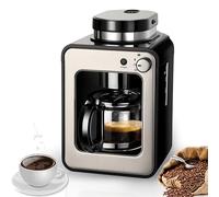 Automatic Bean to Cup Coffee Machine, Grinder and Brewer Combo, Compact Espresso Maker for Freshly Ground or Whole Beans, Portable Coffee Maker for Home Brewing