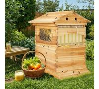 Automatic Beehive Kit, Self-Harvesting Honey Bee Hive for Backyard Beekeeping | Wood Bee Hive Box for Beginners | Starter Beehive with Flow Frame Technology, with 7 Flow Frames, Observation Window