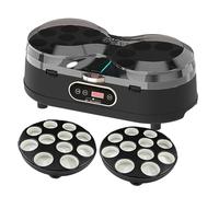 Automatic Billiard Ball Cleaner Machine, 2-in-1 Pool & Snooker Ball Polisher for 16/22 Balls, Dual Rotating Plates with Wool Liners, LCD Touch Control for Clubs & Home black