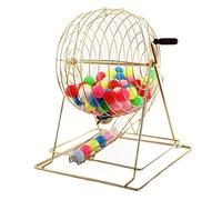 Automatic Bingo Ball Cage Raffle Drum with 100 Balls, Metal Lottery Drawing Machine for Lucky Draw, Fundraiser Events, Parties & Games