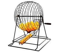 Automatic Bingo Ball Cage Raffle Drum with 100 Balls, Metal Lottery Drawing Machine for Lucky Draw, Fundraiser Events, Parties & Games