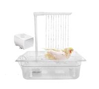 Automatic Bird Bath, Automatic Bird Shower - Indoor Parakeet Bath - Parakeet Shower Fountain with Pump, Indoor Circulating Water Tub for African Grey, Cockatiel