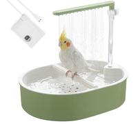 Automatic Bird Bath for Cage Budgie Bath with Adjustable Water Flow Bird Shower Budgie Shower BathTub with Running Water for Cockatiel Sun Conure USB Powered