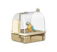 Automatic Bird Bath for Cage, Electric Shower with Water Modes, Birds Shower Cage Accessories for Parakeets, Conure, Budgies, Cockatiels, Lovebird(Coffee)