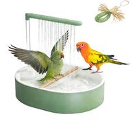 Automatic Bird Bath for Cage with Water Circulation, Bird Shower Bath, USB Powered Parrot Bath Shower Tub, Large Bird Shower Basin for Budgie, Cockatiel, Conure and Small to Medium Birds (Green)