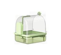 Automatic Bird Bath for Parrots & Cockatoos - Wireless Sensing Portable Bath Tub with Stable Perch, 1000ML Tank, Self-Cleaning for Healthy Feathers, for Indoor Aviary Breeding Travel Show (Green)