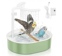 Automatic Bird Bath, Large Parrot Indoor Shower Bird Baths with Running Water and Pump, USB Powered Bird Bathtub Fountain for Cage, Pet Bird Cleaning Sink for Cockatiel, Conure, Budgie, Lovebird
