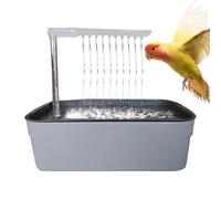 Automatic Bird Bathtub - 33x22x26cm Cage Basin, ABS Shower Unit, USB powered cleaning setup with splash protection | pet bathing accessory for home use and professional breeder routines