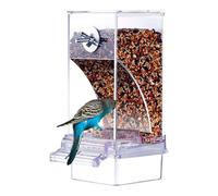 Automatic Bird Cage Feeder, Clear No- Shot Food Dispenser for Cage, Easy Refill Bird Feeding Station, Spilled Feeder Container for Small Birds, Budgies U