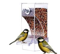Automatic Bird Cage Feeder, Parrot Cage Food Dispenser, Indoor Bird Feeder, Bird Cage Feeder 9x7.7x18.5cm for Parakeets, Love Birds, Indoor, Outdoor, Cages, Transparent Color