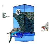 Automatic Bird Feeder - 18.5cm Clear Acrylic Parrot Feeders | Transparent Acrylic Automatic Parrot Feeders, Bird Feeder Inside Cage Food Container for Cockatiel Finch Lovebirds Octopus Starling