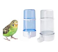 Automatic Bird Feeder Bird Water Bottle Drinker Clear Food Seed Dispenser Container Set Hanging in Cage No-Mess for Parrots Budgie Cockatiel Lovebirds Finch Canary Hamster (blue+white)