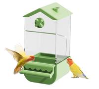 Automatic Bird Feeder Cage - Parrot Food Dispenser, Lovebird Food Container Splash-Proof Feeding Supplies for Cockatiel Parakeet Easy Use Portable Convenient Safe Birds Feeder