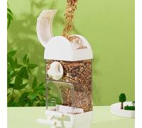 Automatic Bird Feeder Clear Designs Hanging Bird Cage Feeder Food Container for Parrots Budgies Parakeets and Cockatiels