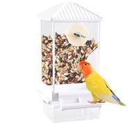 Automatic Bird Feeder, Food Container Dispenser, Anti-Spill Cage Feeder, Removable Tray, Large Capacity, 4.33x3.54x7.09 inches, for Outdoor Viewing and Birdwatching