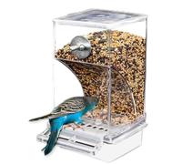 Automatic Bird Feeder for Budgies and Canaries Transparent Bird Feeder Cage Accessories Acrylic Transparent Seed Food Container for Small Brids Cockatiel Budgerigar