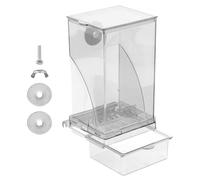 Automatic Bird Feeder for Cage - Parrot Feeders for Dispensing | Clear Acrylic Panels with Integrated Hull Catching Trays, Anti Scatter Debris & Heavy Duty Hook Mounts for Grates, Bars