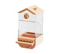 Automatic Bird Feeder Large Capacity Seeds Dispenser with Perch Transparent Bird Feeding Station for Parakeets Cockatiels Parrots Budgies Canaries Yellow-1