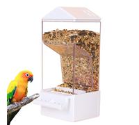 Automatic Bird Feeder - Smart Clear Dispenser, Large Capacity Anti Spill Food Container, Cage Accessories for Cockatiel Squirrel Backyard, Latching Hardware, Polymeric Shroud | Avian Presentat