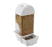 Automatic Bird Feeder, Smart Parakeet Feed, House Shaped Clear Dispenser, Large Capacity Anti Spill Food Container Drinker for Cockatiel, Conure, Parrot, 3.94x2.95x9.65 Inches