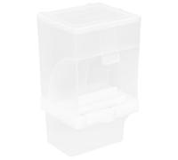 Automatic Bird Feeder with Detachable Tray and Removable Lid | Acrylic ABS PP Build, outside Cage Mount, Arc Sliding Design for Pigeons and Canaries