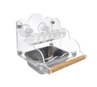 Automatic Bird Food Feeder For Cage Rotating Feeding Box Bird Feeder Antisplash Parrot Food Container With Perch Stand