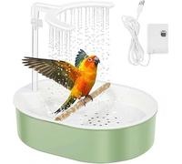 Automatic Bird Shower,Cage Parrot Budgie Bath Tub for Budgie (white) | Cage Parrot Bathtub Budgie Bath Tub with Adjustable Water Flow,USB Rechargeable