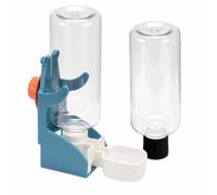 Automatic Bird Water Dispenser Set, 1 Cage Base with 2 x 500ml Bottles, Easy Fill Bird Drinker for Parrots, Budgies, Canaries, Cockatiels and Small Pets