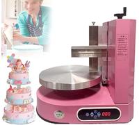Automatic Birthday Cake Cream Smooth Coating Decoration Machine 4-12inch Cakes Butter Cream Spreading Machine Cake Bread Cream Jam Spreader of(Color:Pink)