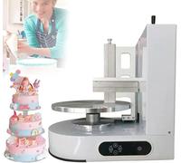 Automatic Birthday Cake Cream Smooth Coating Decoration Machine 4-12inch Cakes Butter Cream Spreading Machine Cake Bread Cream Jam Spreader of(Color:White)