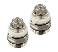 Automatic Bleed Valve 3/4 Inch Brass Self Bleeding Radiator Valve for Heating Systems, 2 Pack with Shut-Off Cap, Silver + White