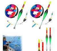 Automatic Bobber Fishing Line Set, 100m Pre-Tied Fishing Line Set with Automatic Bobber, High Sensitivity Fishing Color Changing Float Bite Alert, LED Lighted Floating Bobber for Big Fish (2set)
