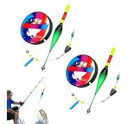 Automatic Bobber Fishing Line Set, 100m Pre-Tied Fishing Line Set with Automatic Bobber, High Sensitivity Fishing Color Changing Float Bite Alert,Ready to Use Slip Bobber Line Group for Fishing (2Set)