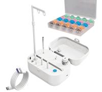 Automatic Bobbin Winder for Sewing and Quilting, Auto Stop Winding Tool with Stable Base and Upright Spool Pin for Rooms and Mending Tasks Bobbin Winding Tool Sewing Thread Helper Desktop Prep