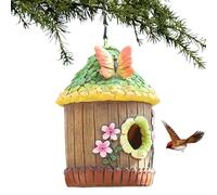 Automatic Bookmark, Cute Cat Paw Reading Markers, 6X Bird Houses Set with Hangable Bird Nesting Boxes, Cottage Design for Swallows, Garden, and Tree Decoration, 7.48 inches for Outdoor and Indoor Use