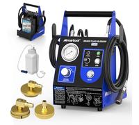 Automatic Brake Bleeding Kit 220V 0.5-2.5Bar Adjustable Pressure，Bubble Free Filling，One Person Operation Electric Brake Fluid Bleeder Kit with 3 Master Cylinder Adapter for Ford Vw BMW Toyota