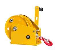 Automatic Brake Manual Winch with Hook & Steel Cable Hand Operated Compact Portable Design Bidirectional Self-Locking 1800Lb/800kg Capacity 20m/66ft Cable Length