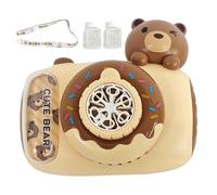 Automatic Bubble Blower Brown Camera Bubble Machine with Lights & Strap for Kids